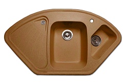 Granfest Мойка кухонная Corner GF-C1040E Терракот угловая – фотография-1